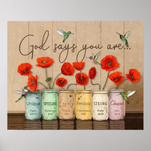 Affiche Colibri et Populations Dieu dit que vous êtes