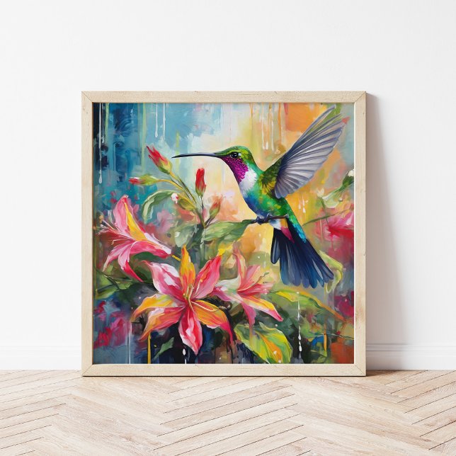 Affiche Colibri Moderne Coloré Art (Créateur téléchargé)