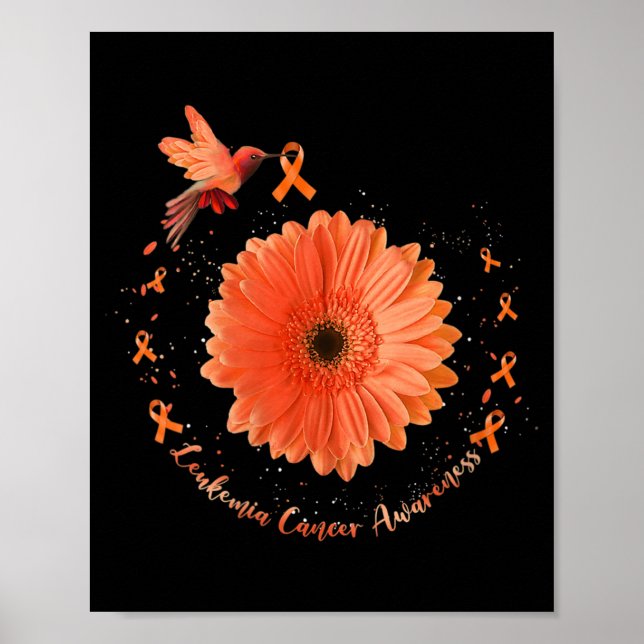 Affiche Colibri Orange Tournesol Leucémie Cancer Aware (Devant)