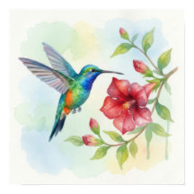Colibri petit aquarelle