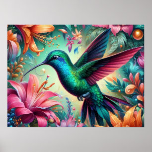 Affiche Colibri sarcelle
