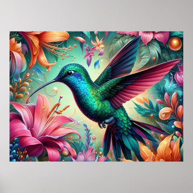 Affiche Colibri sarcelle (Devant)