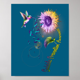 Affiche Colibri Tournesol de Prévention du Suicide 