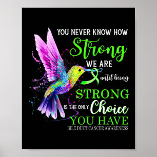 Affiche Colibri vert fort de sensibilisation au cancer des