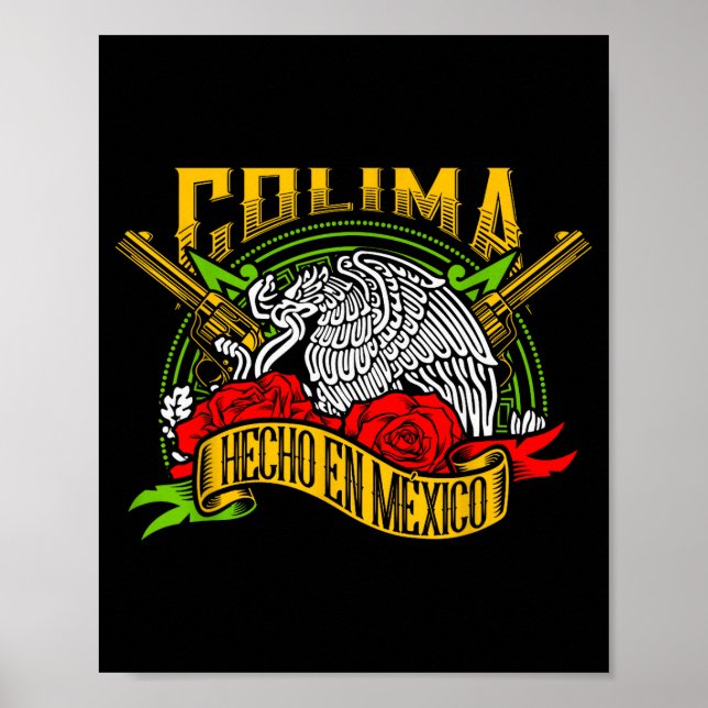 Affiche Colima Mexique Souvenir Mois du patrimoine hispani (Devant)