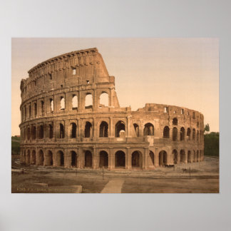 Affiche Colisée Extérieur, Rome, Italie Imprimé d'archives