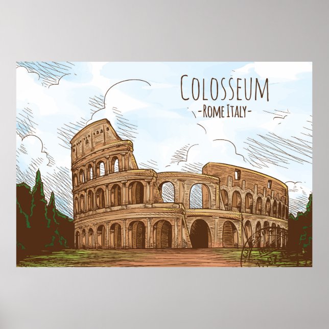 Affiche Colisée Rome Italie (Devant)