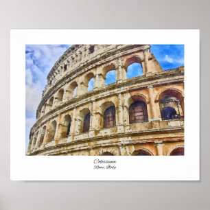 Affiche Colisée Rome, Italie Aquarelle