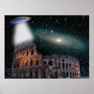 Affiche Colisée Rome Italie rencontre espace et OVNI