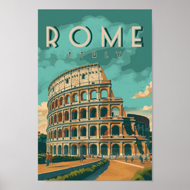 Affiche Colisée vintage de Rome (Devant)