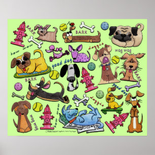 Affiche Collage à thème de chien