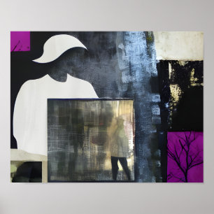 Affiche Collage Abstrait figuratif