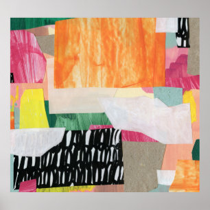 Affiche Collage art, moderne coloré abstrait.