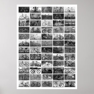 Affiche Collage BICYCLES - Noir & Blanc