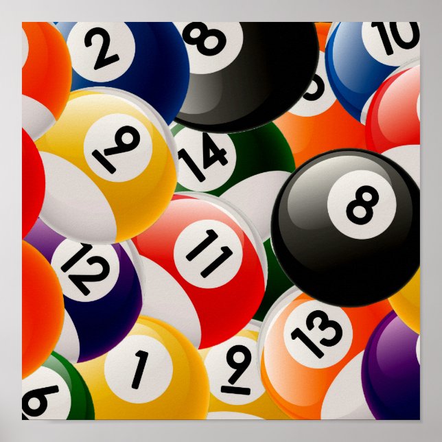 Affiche Collage Billiard Balls (Devant)