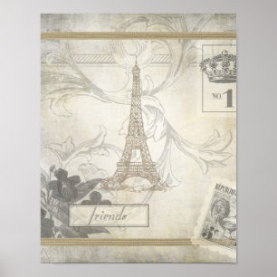 Affiche Collage chic minable de Tour Eiffel