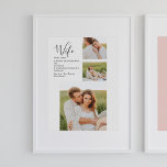 Affiche Collage Couple Photo & Lovely Romantic Wife Cadeau<br><div class="desc">Collage Couple Photo & Lovely Romantic Wife Cadeau</div>