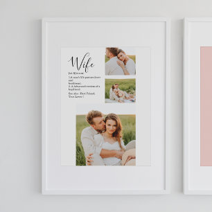Affiche Collage Couple Photo & Lovely Romantic Wife Cadeau