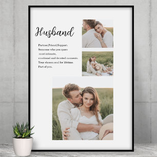 Affiche Collage Couple Photo & Romantique Mari Amour Cadea