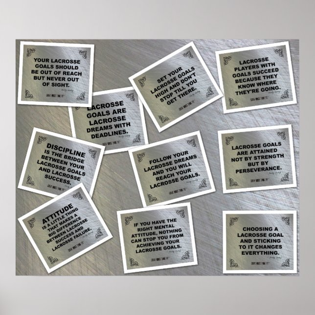 Affiche Collage d'affiches de crosse avec 10 citations (Devant)