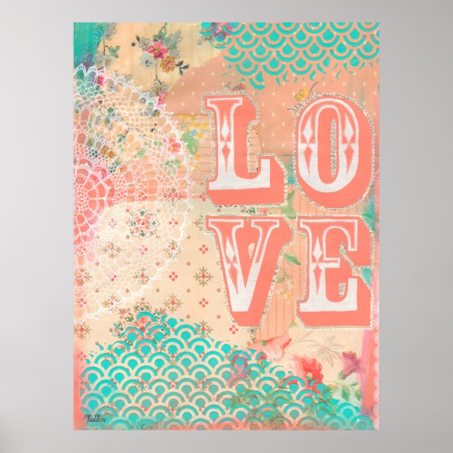 Affiche Collage d'amour Art en techniques mixtes Impressio (Devant)