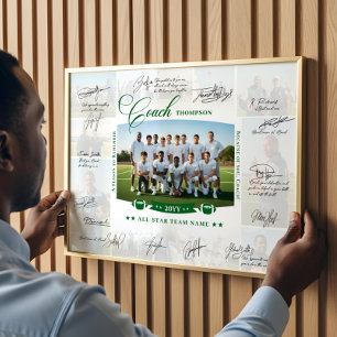 Affiche Collage d'appréciation de l'entraîneur Signature d