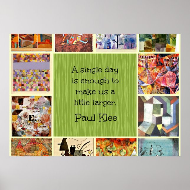 Affiche Collage d'art Paul Klee avec citation (Devant)