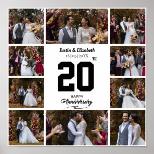 Affiche Collage de 10 photos pour tout anniversaire de mar