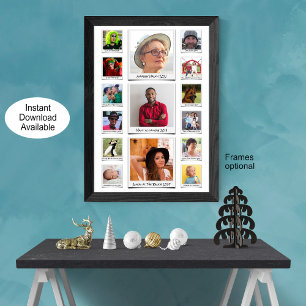 Affiche Collage De 15 Photo Personnalisé Et Texte