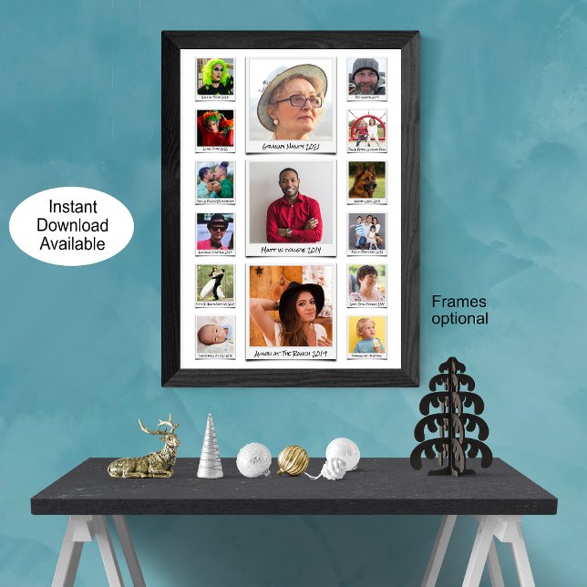 Affiche Collage De 15 Photo Personnalisé Et Texte (Créateur téléchargé)