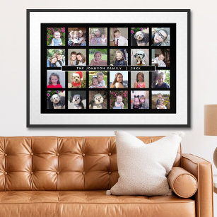 Affiche Collage de 24 Modèles photo avec texte personnalis