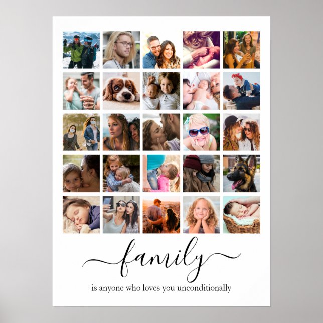Affiche Collage de 25 photos de famille (Devant)