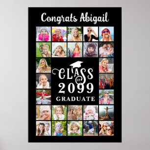 Affiche Collage de 26 photos de remise de diplômes Année d
