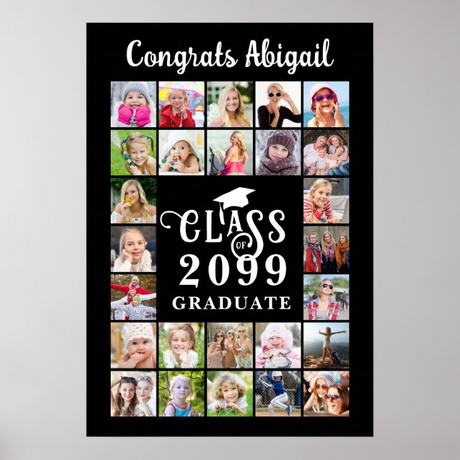 Affiche Collage de 26 photos de remise de diplômes Année d (Devant)