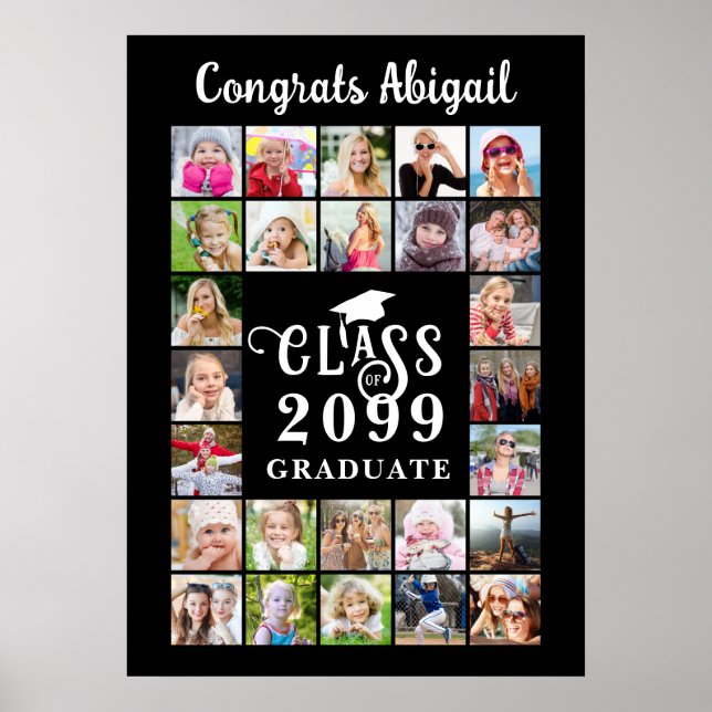 Affiche Collage de 26 photos de remise de diplômes Année d (Devant)