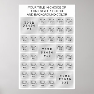 Affiche Collage de 39 photos de couleur et de texte person