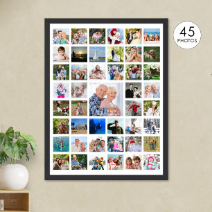 Affiche Collage de 45 photos personnalisé couleur personna