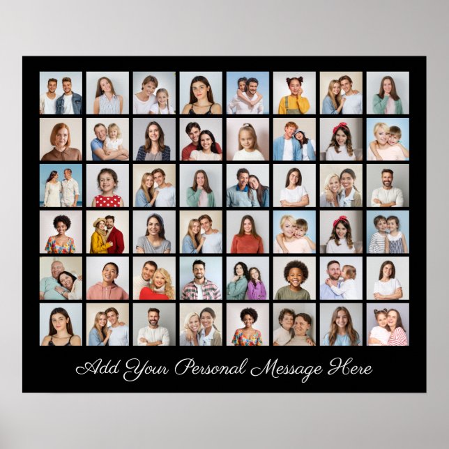 Affiche Collage de 48 photos Ajoutez votre propre message  (Devant)