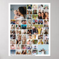 Collage de 50 photos personnalisées en carreaux de