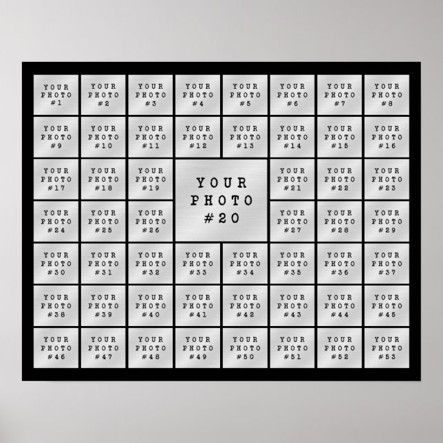 Affiche Collage de 53 photos de couleur personnalisée (Devant)