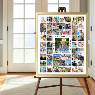 Affiche Collage de 55 Photos en Mémoire