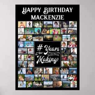 Affiche Collage de 59 photos d'années d'anniversaire