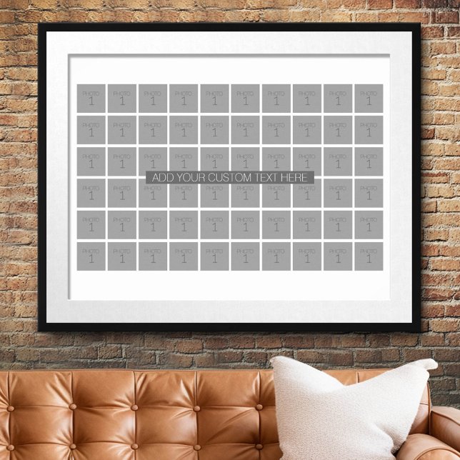 Affiche Collage de 60 Modèles photo - Peut modifier la cou (Custom Photo Collage Poster)