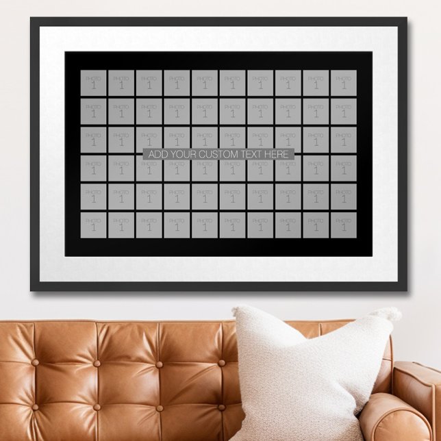 Affiche Collage de 60 Modèles photo - Peut modifier la cou (Personalized Photo Poster)