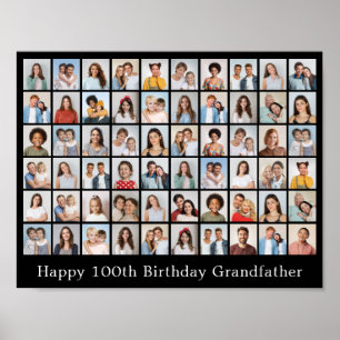 Affiche Collage de 60 photos Ajoutez votre propre message