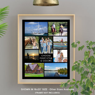 Affiche Collage de 9 photos simple de couleur personnalisé