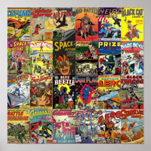 Affiche Collage de bandes dessinées II