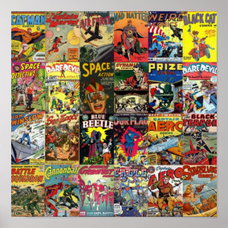 Affiche Collage de bandes dessinées II