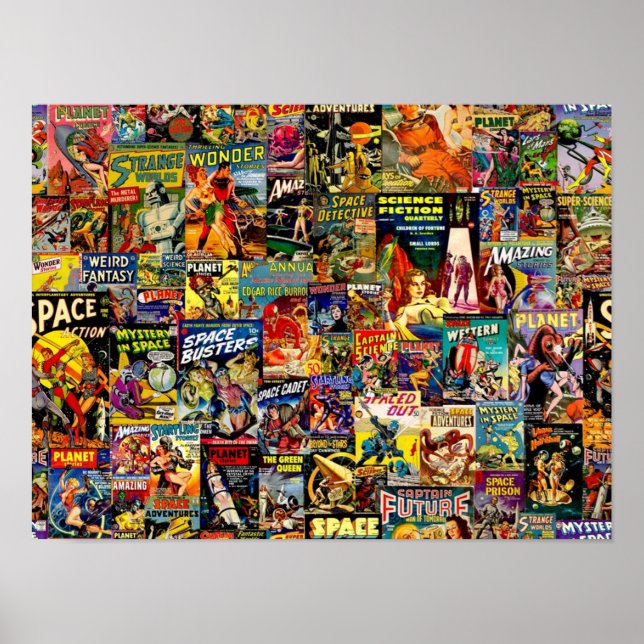 Affiche Collage de bandes dessinées SciFi (Devant)
