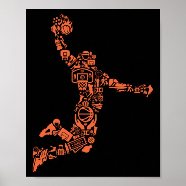 Affiche Collage de basket-ball (Devant)